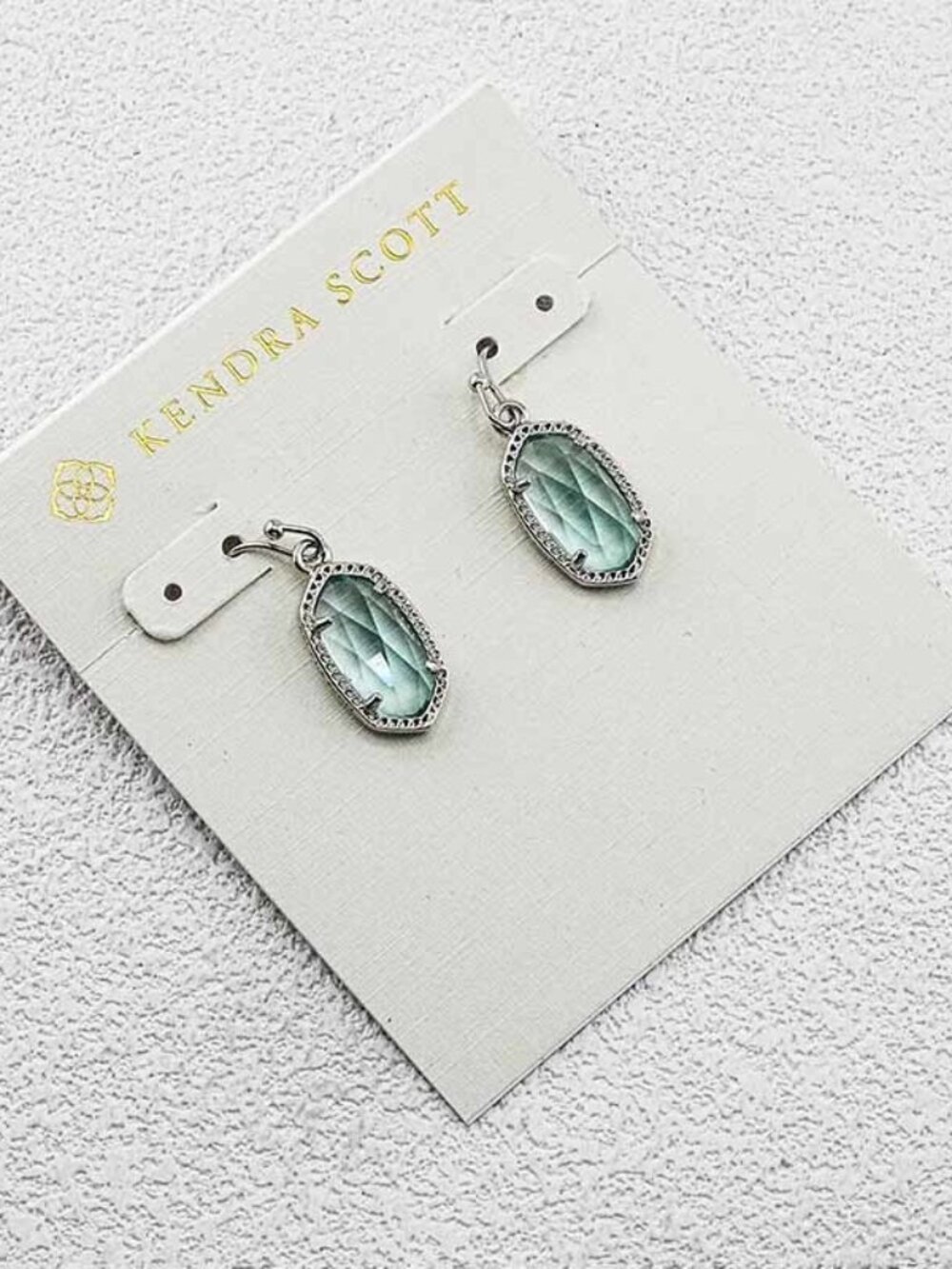 Kendra Scott Light Sea Blue Glass Earrings